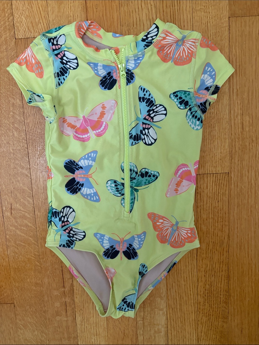 Tea Collection Girls' Neon Rashgaurd Swimsuit size 6